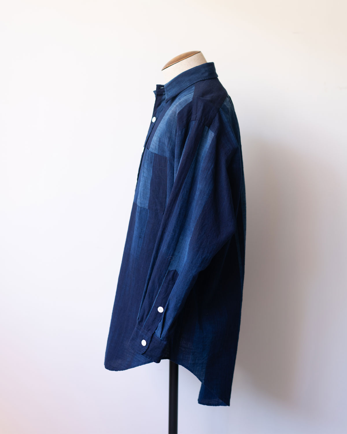 SOWBOW SHIRT -G "KURUME-KASURI" True INDIGO Stripe