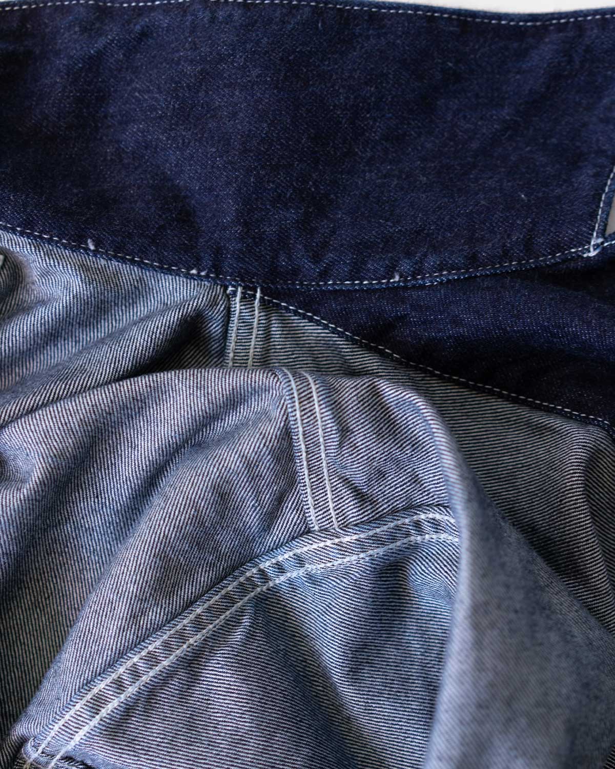 INDIGO(襟裏はシングル、袖周りは環縫い)