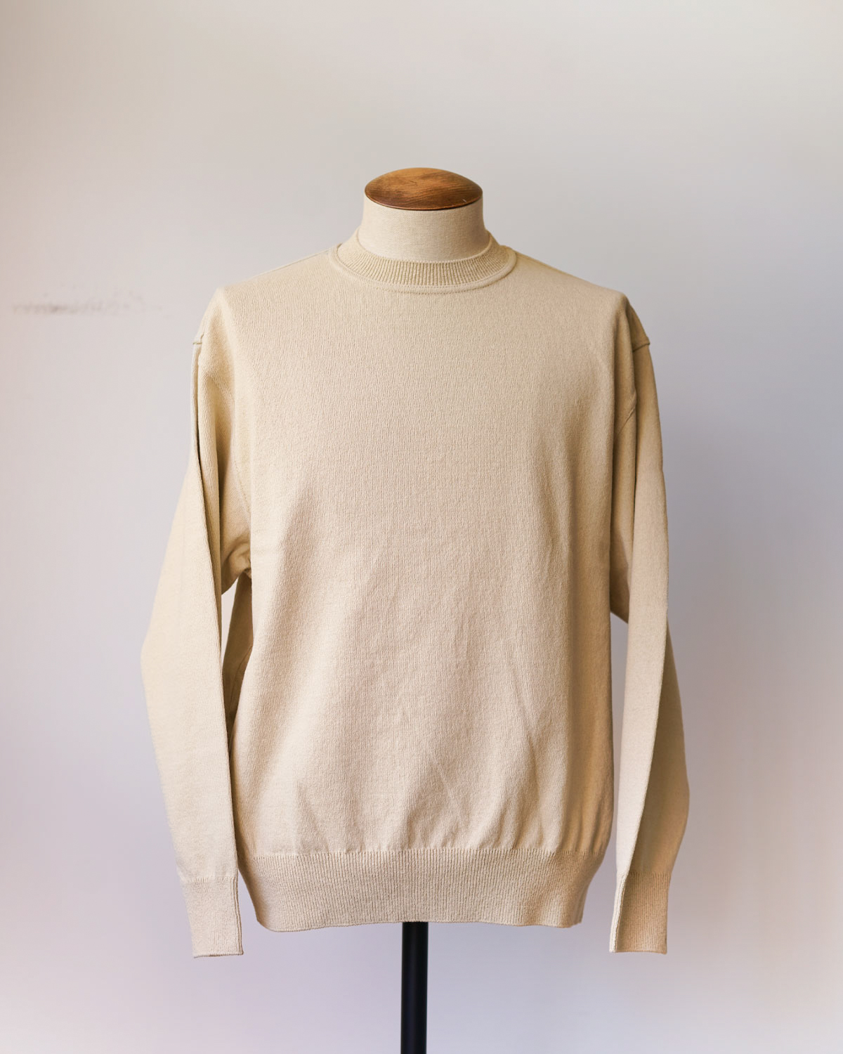 WAVE COTTON KNIT PULLOVER - BEIGE [26SS Yonetomi]