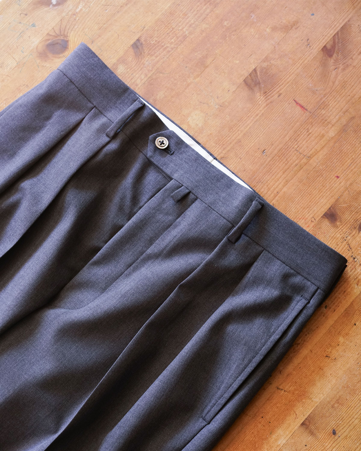 Wool Poplin -slim fit- [Gray]