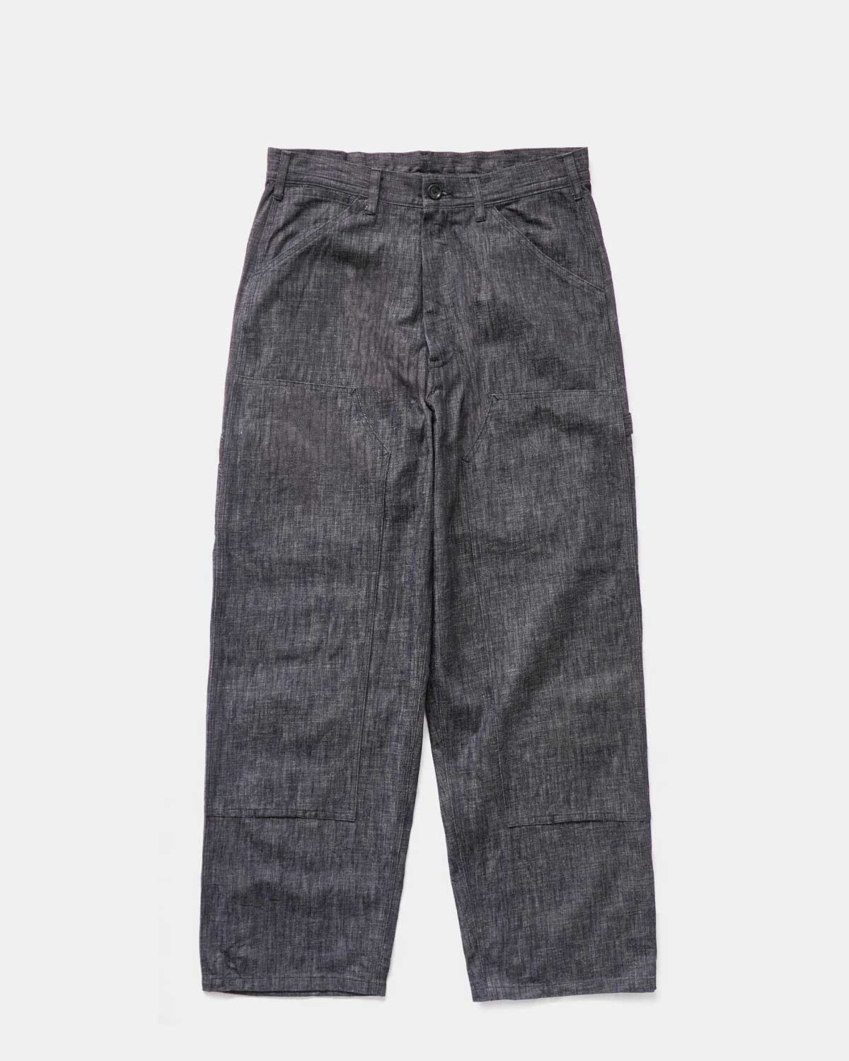 DOUBLE KNEE PAINTER PANTS dead stock 9oz black denim