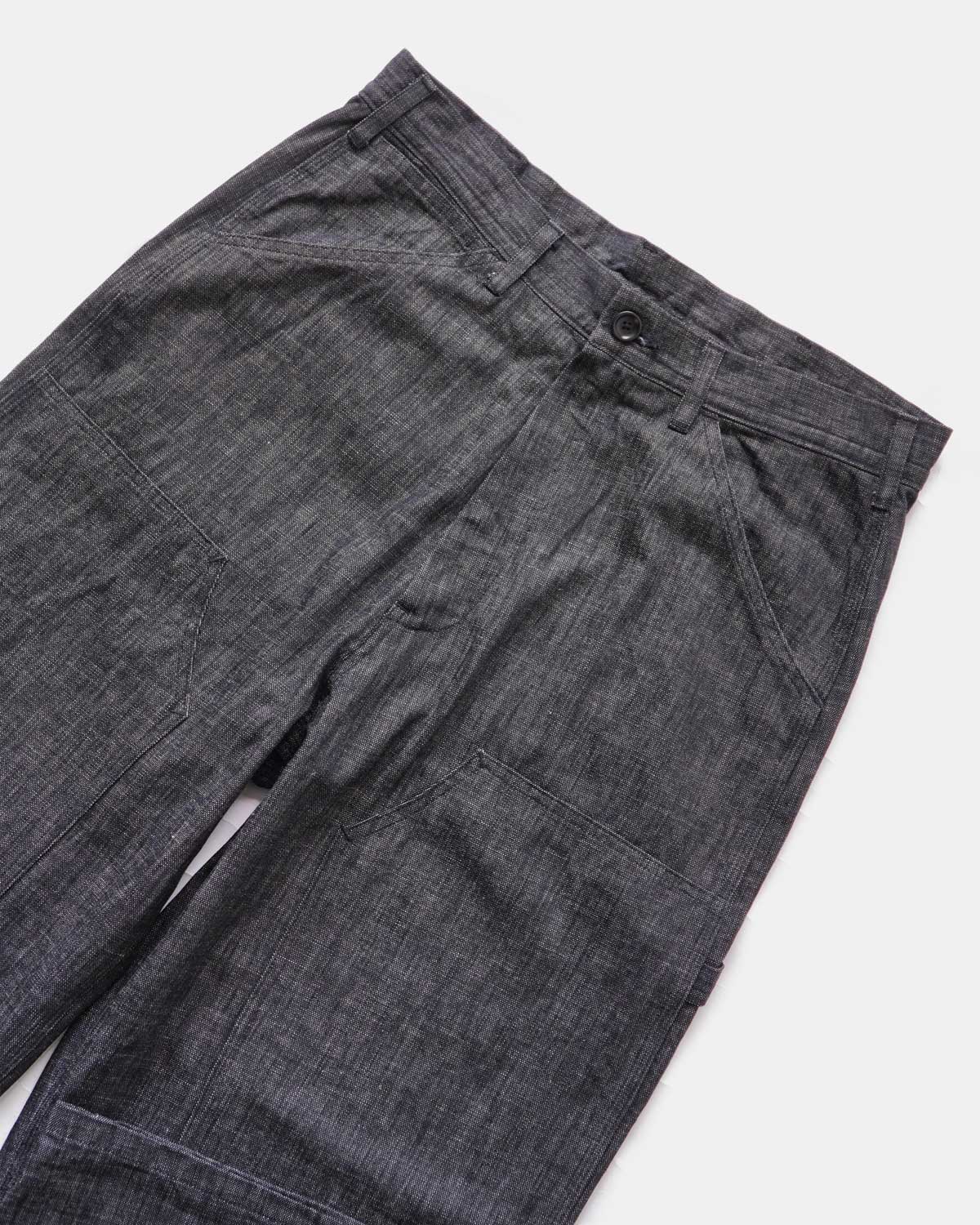 DOUBLE KNEE PAINTER PANTS dead stock 9oz black denim