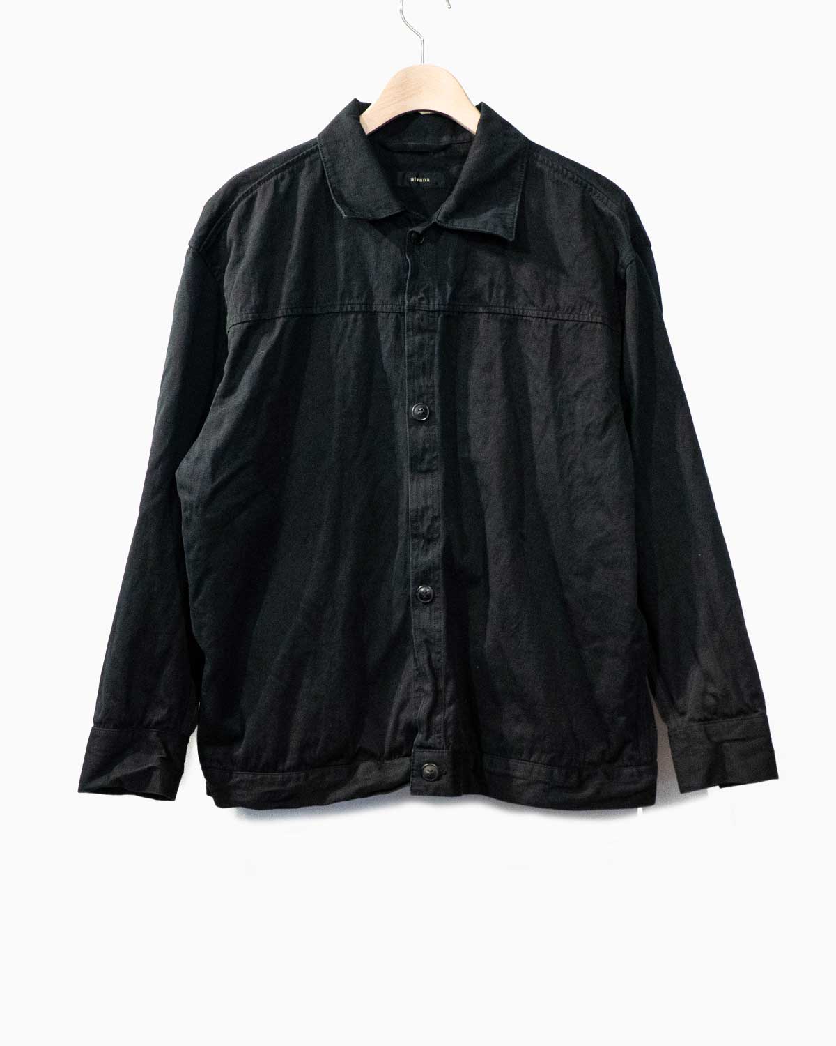 natural twill short jacket BLACK