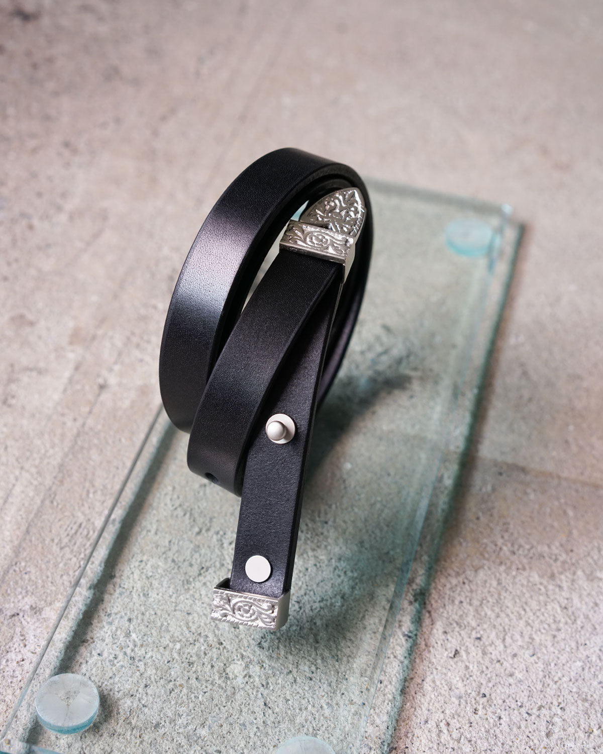 SILVER GIBOSHI BELT (H03) - BLACK