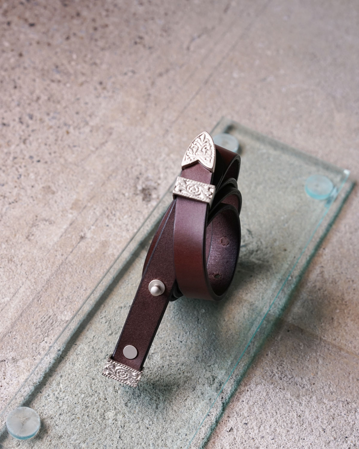 SILVER GIBOSHI BELT (H03) - CHOCO