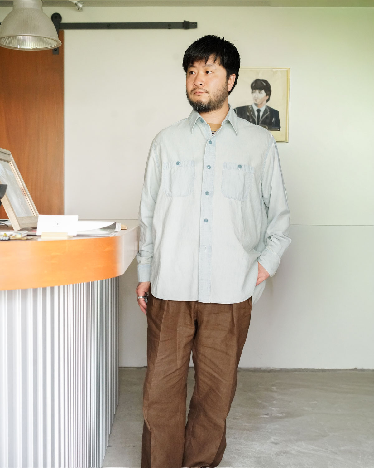 Light Indigo（165cm66kgでSサイズを着用）