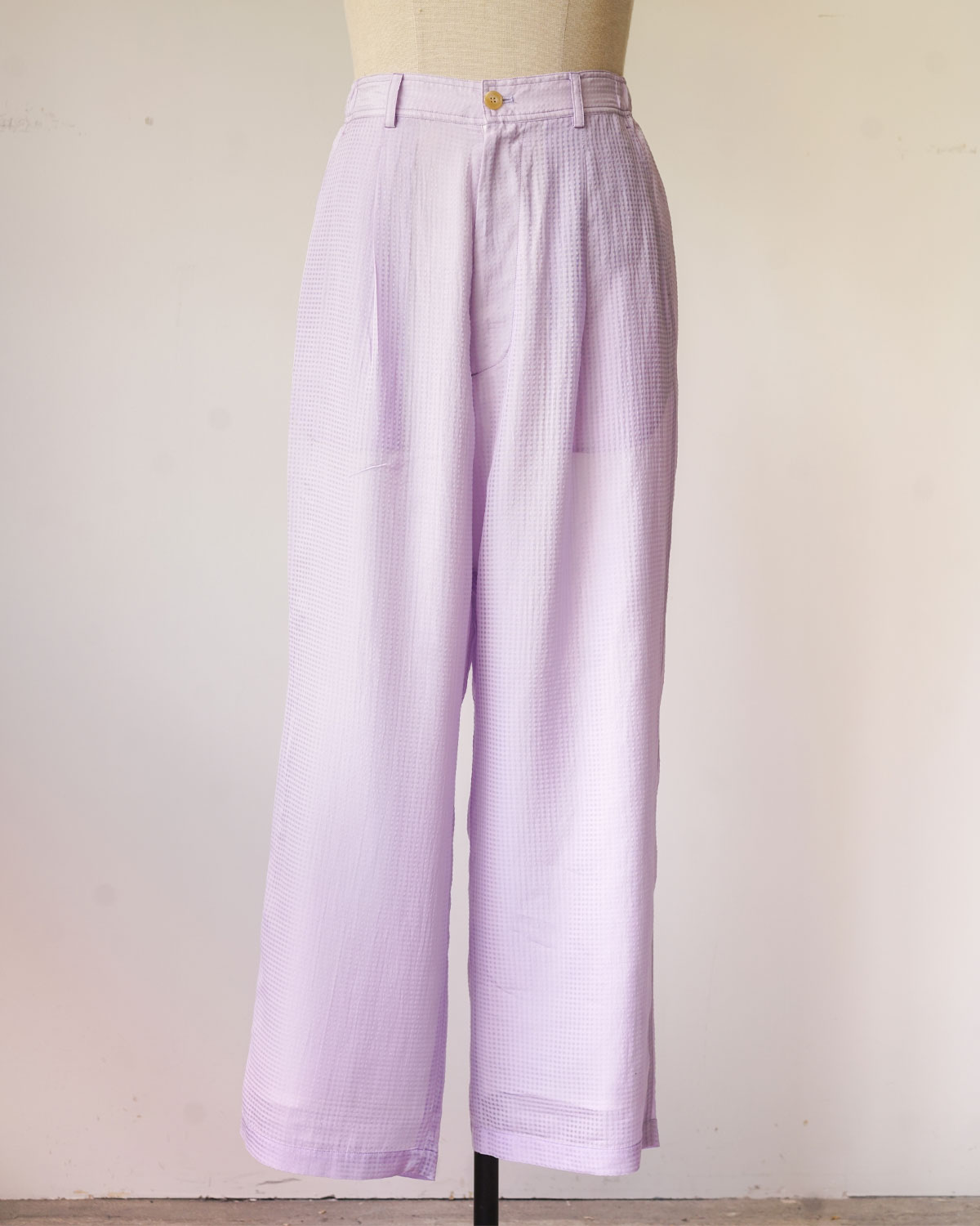 SHEER EASY TROUSERS ‐Gingham Check Indian fabric‐