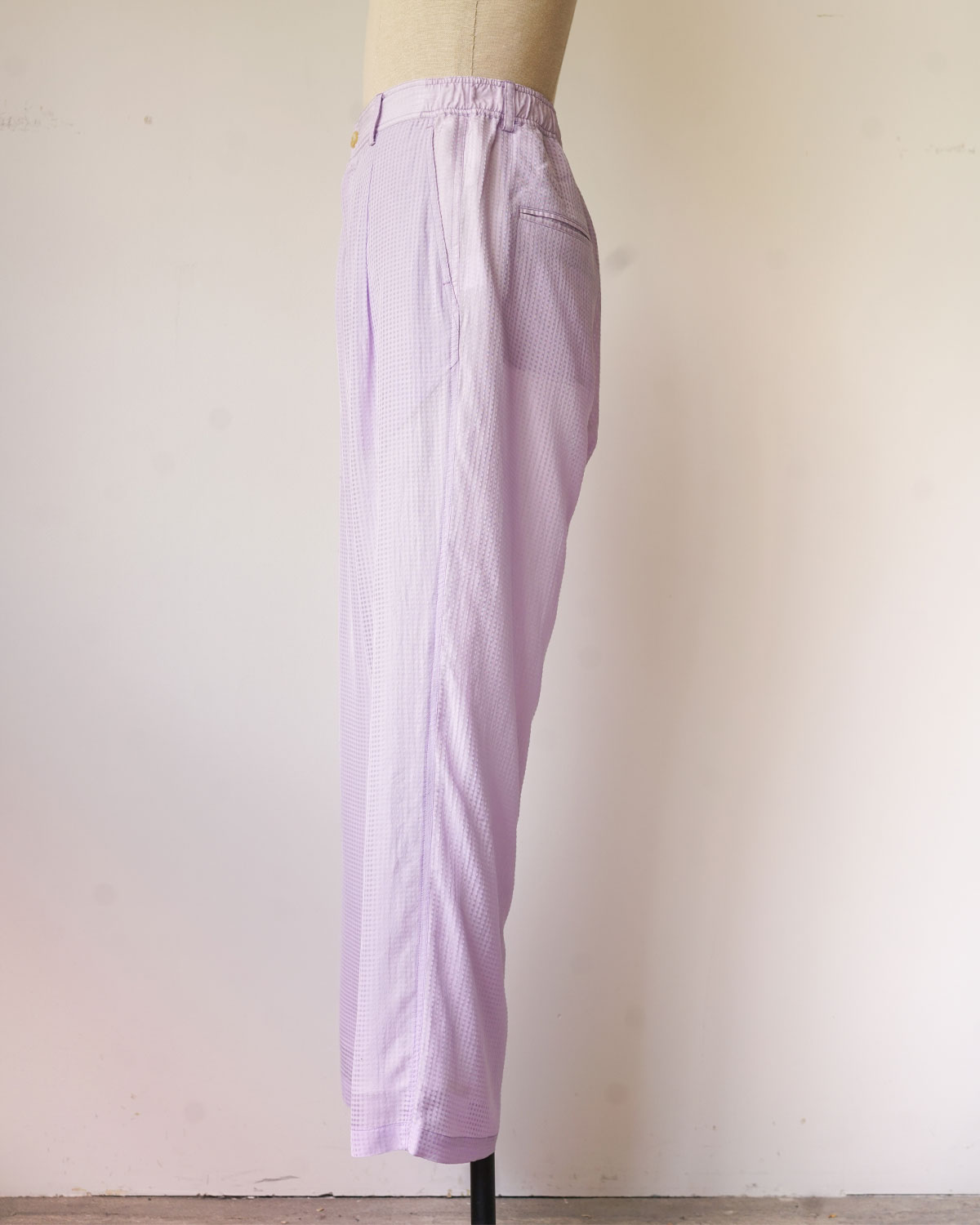 SHEER EASY TROUSERS ‐Gingham Check Indian fabric‐