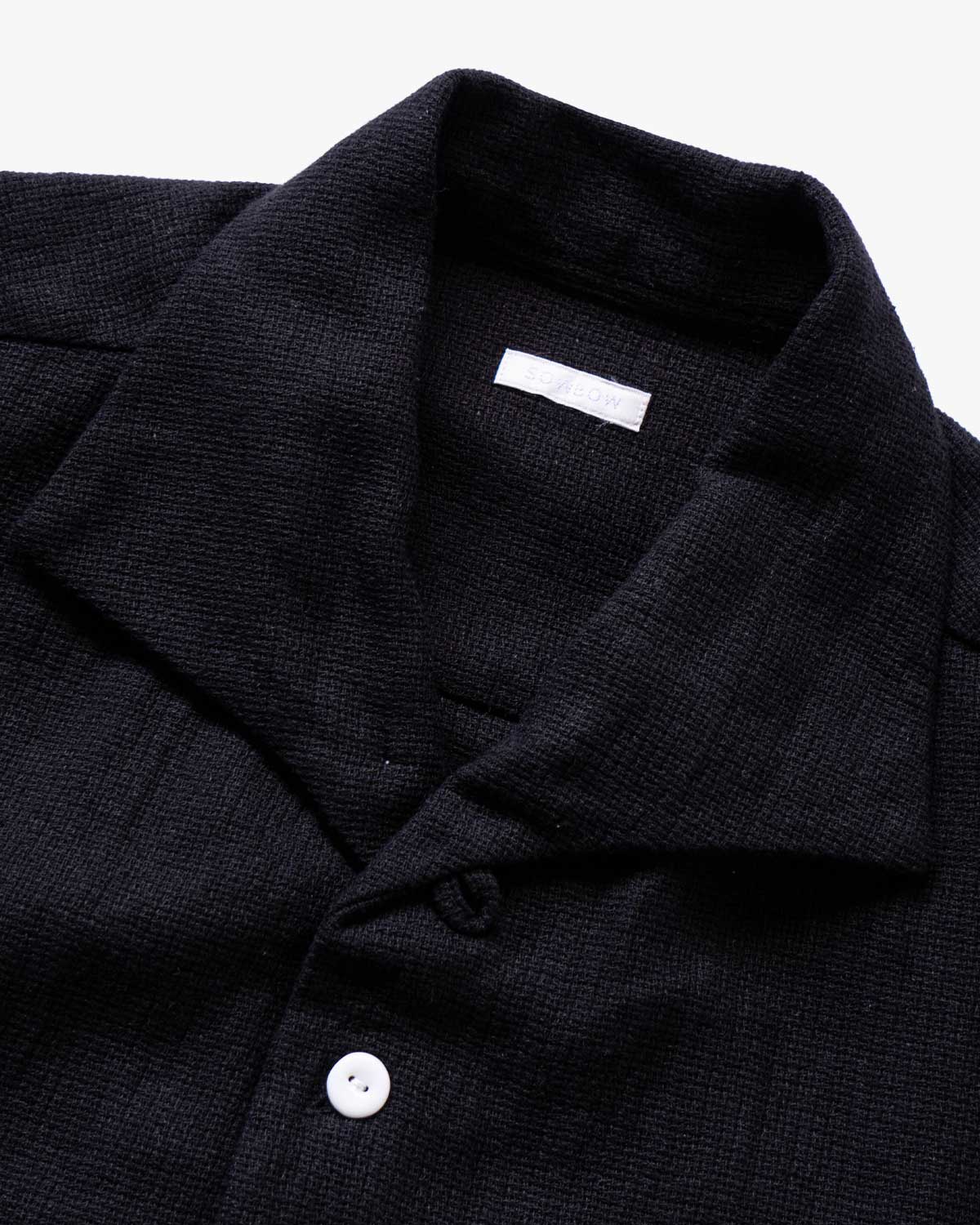 one piece collar short sleeve shirts (black)