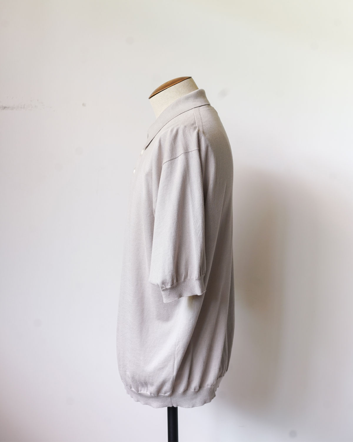 Knit Polo Shirt - Light Gray