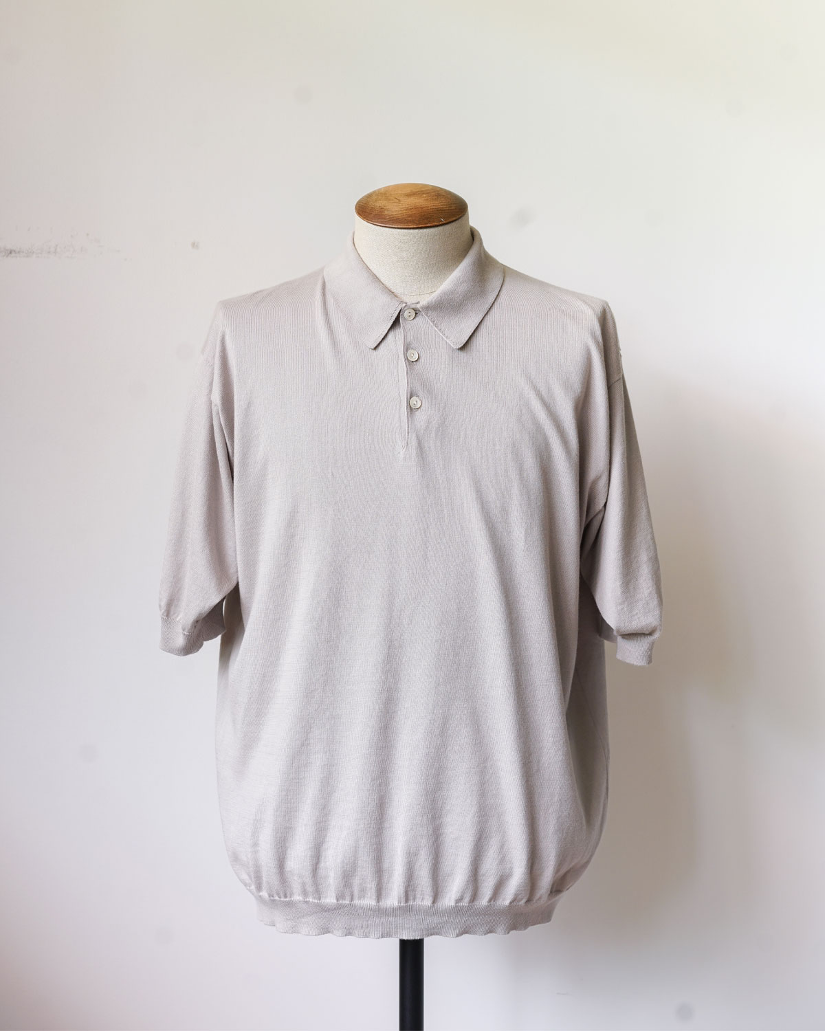 Knit Polo Shirt - Light Gray