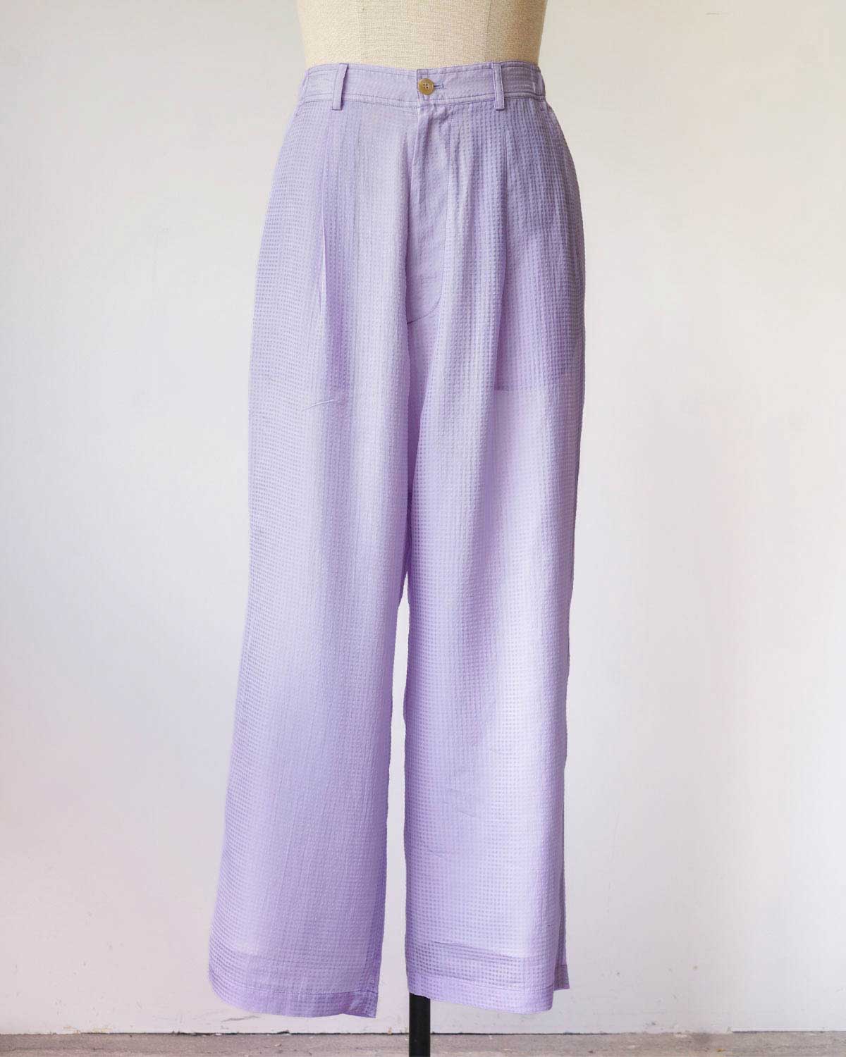 SHEER EASY TROUSERS ‐Gingham Check Indian fabric‐