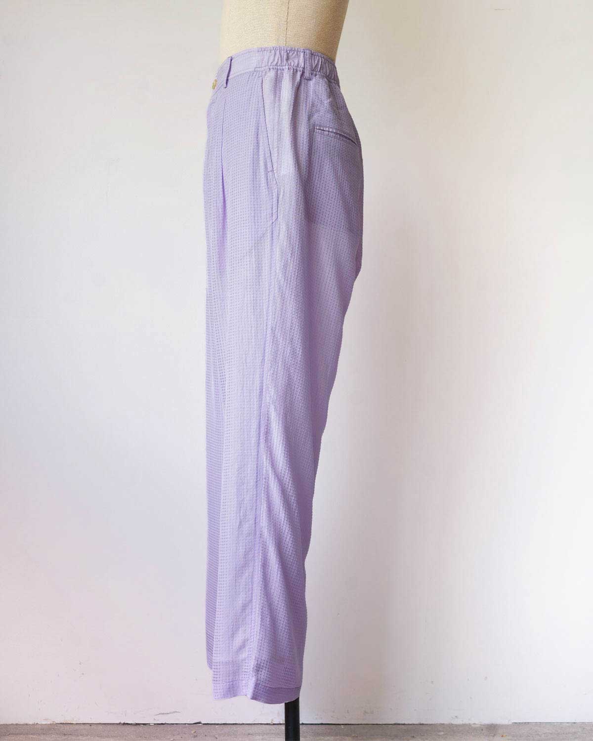 SHEER EASY TROUSERS ‐Gingham Check Indian fabric‐