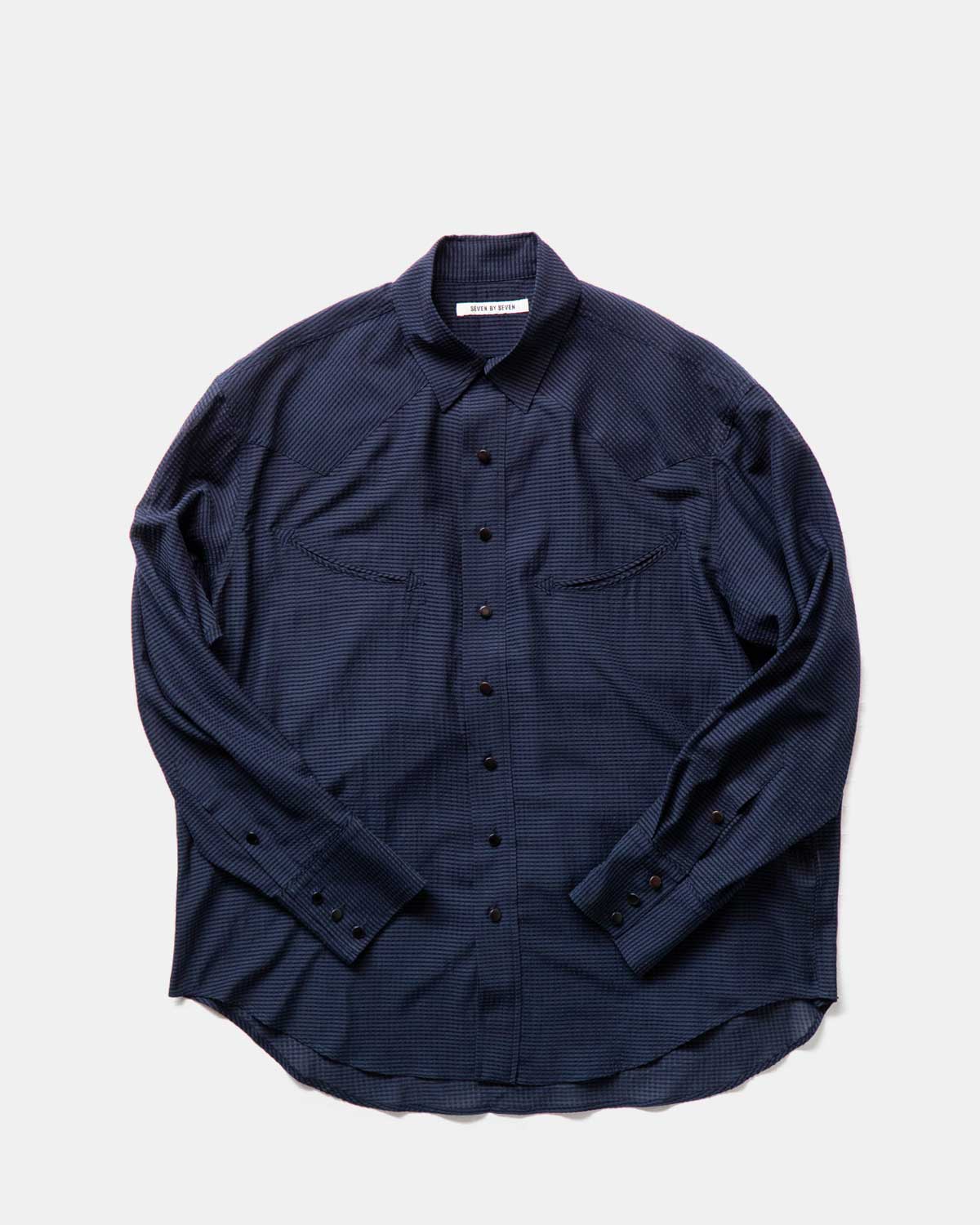 SMILE POCKET sheer western shirts - Gingham check -