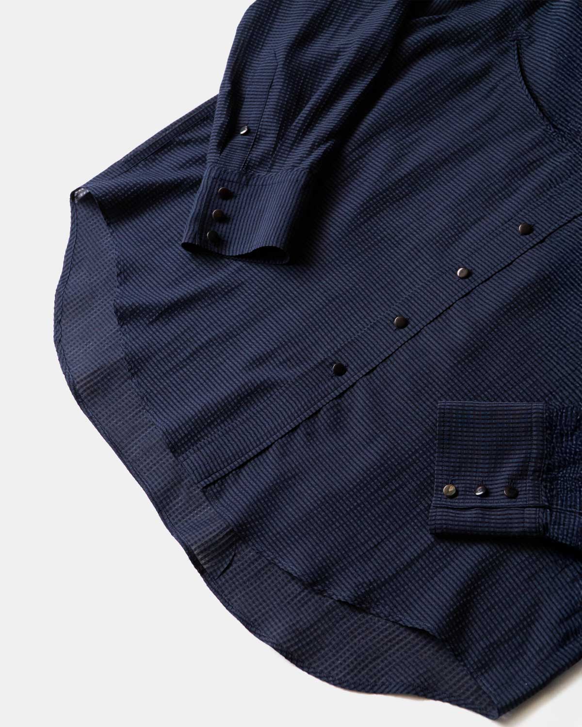 NAVY CHECK（裾はラウンドカット）