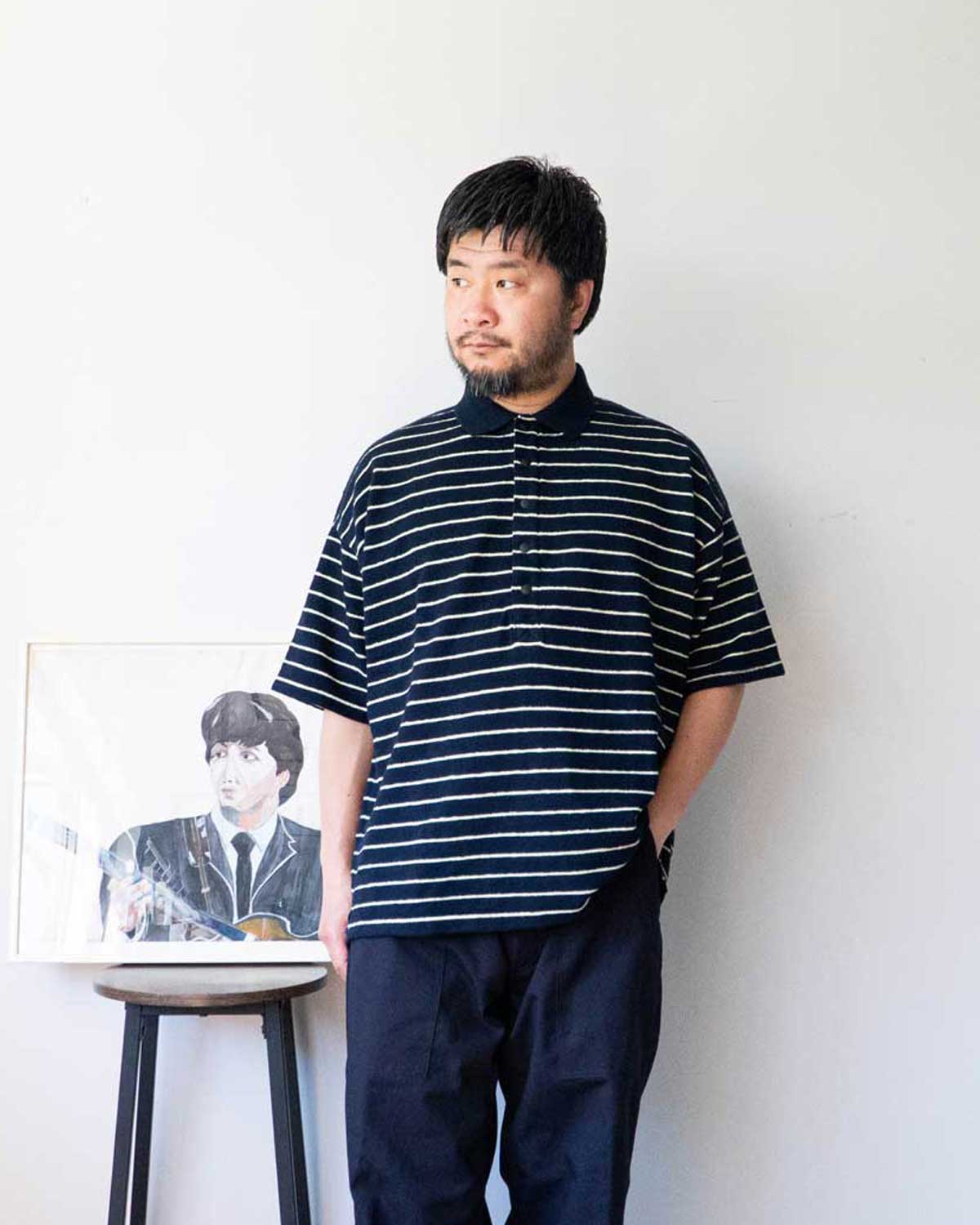 UNFEIGNED OVERSIZE POLO - Navy