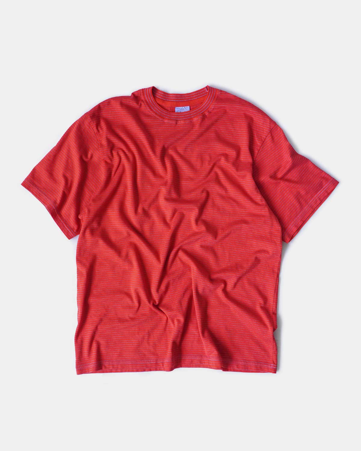 Yonetomi：GARMENT DYED BORDER T-SHIRT (Short Sleeve)-”RED×SAX”