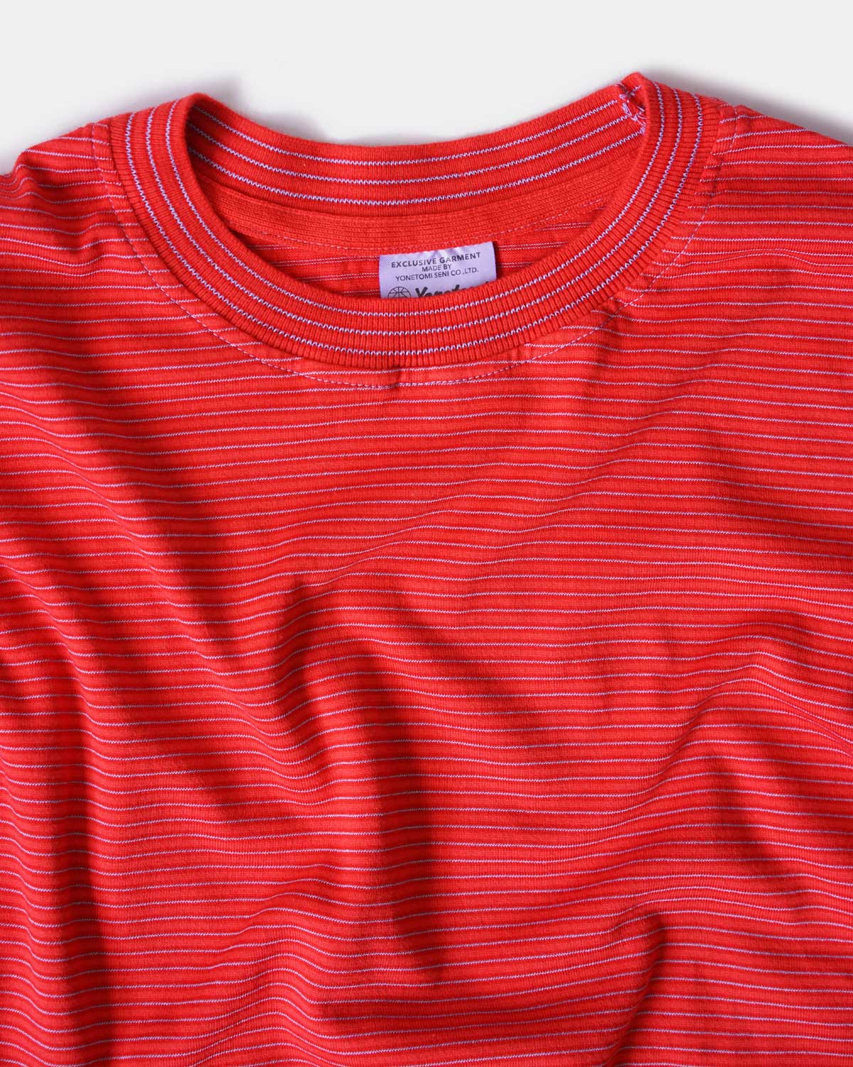Yonetomi：GARMENT DYED BORDER T-SHIRT (Short Sleeve)-”RED×SAX”