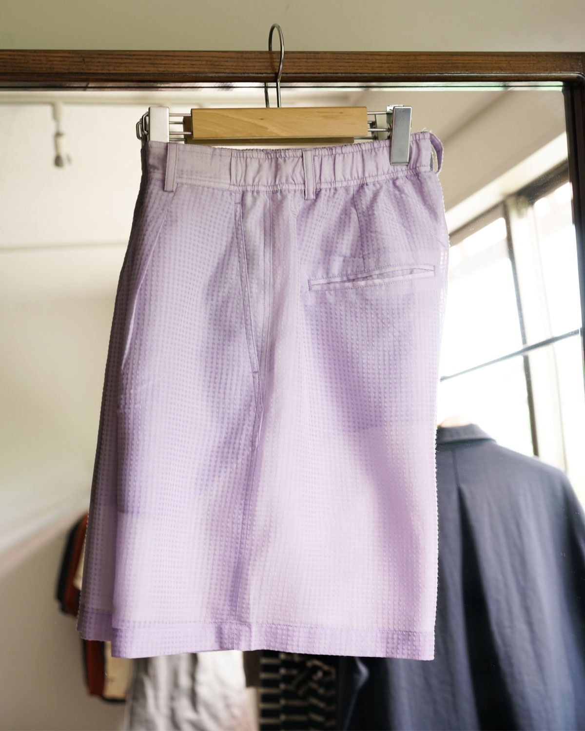 SHEER EASY SHORT TROUSERS ‐Gingham Check Indian fabric‐