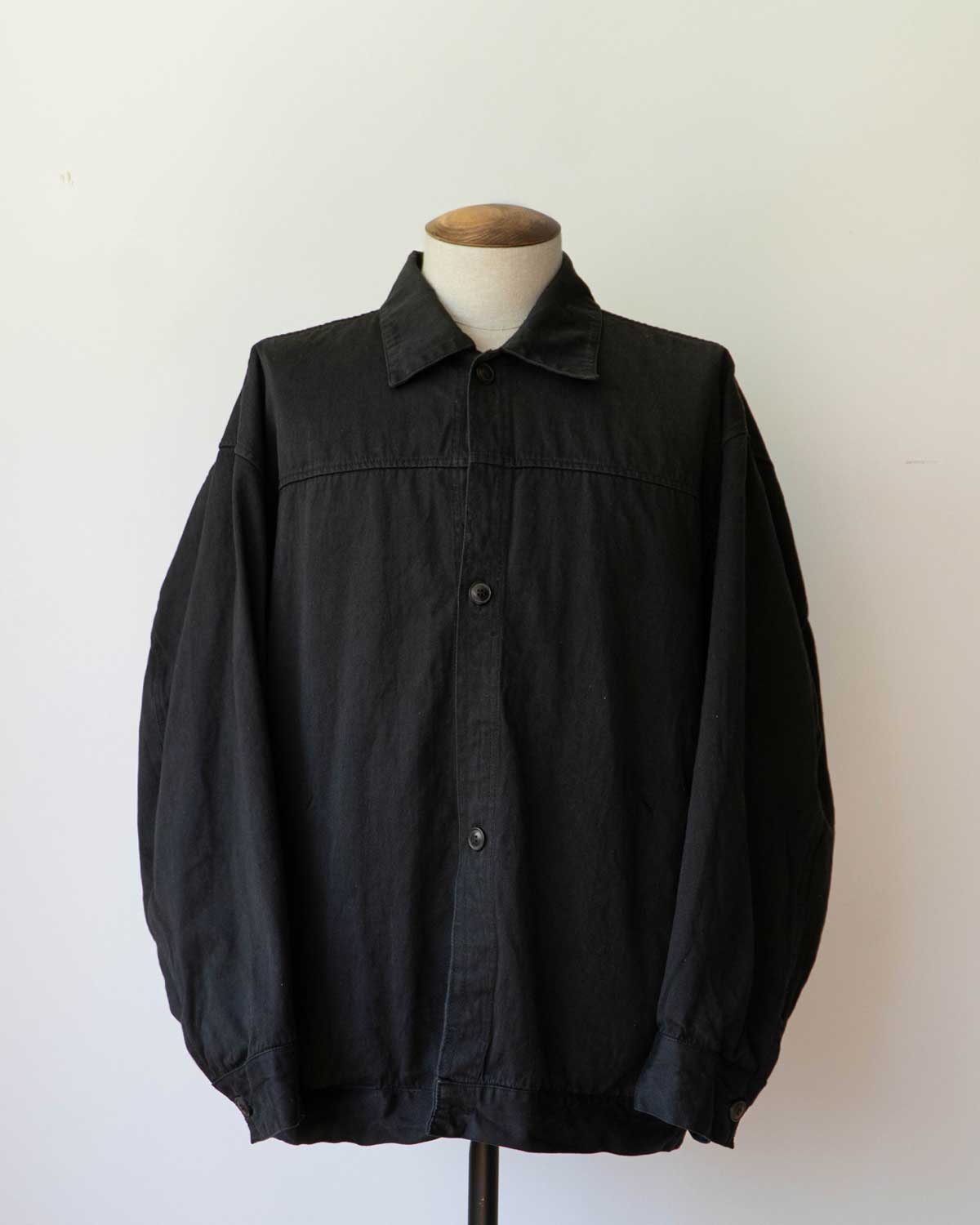 natural twill short jacket BLACK