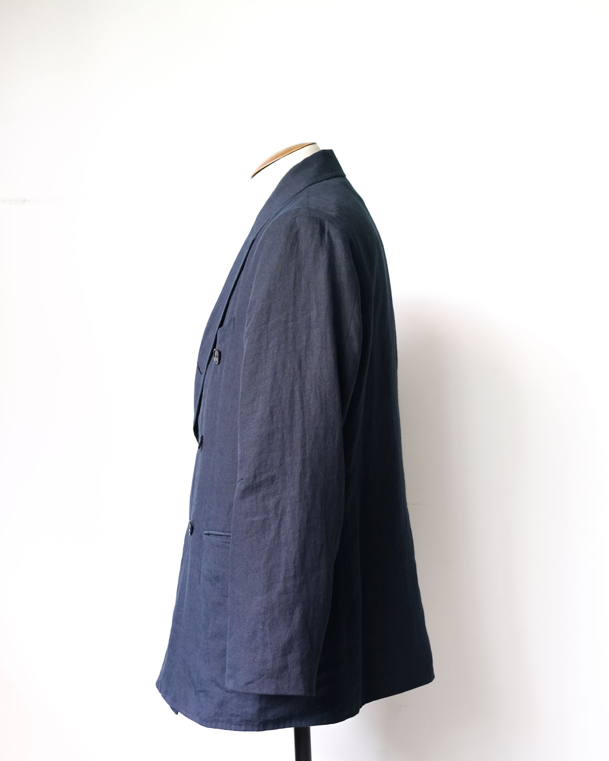 [K.ITO] High Count Linen Double Jacket - Navy