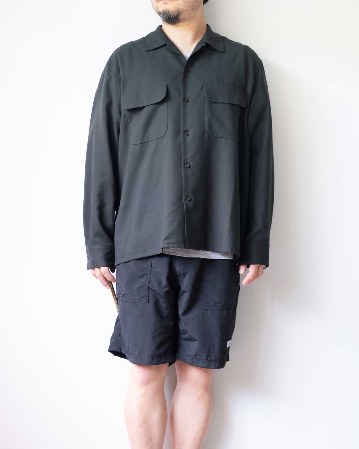 FLAT COLLAR SHIRTS L/S -green-