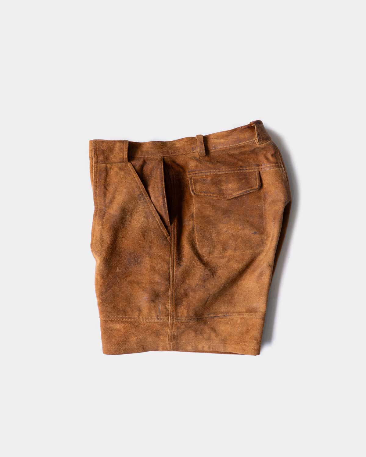 W POCKET SUEDE LEATHER SHORT PANTS