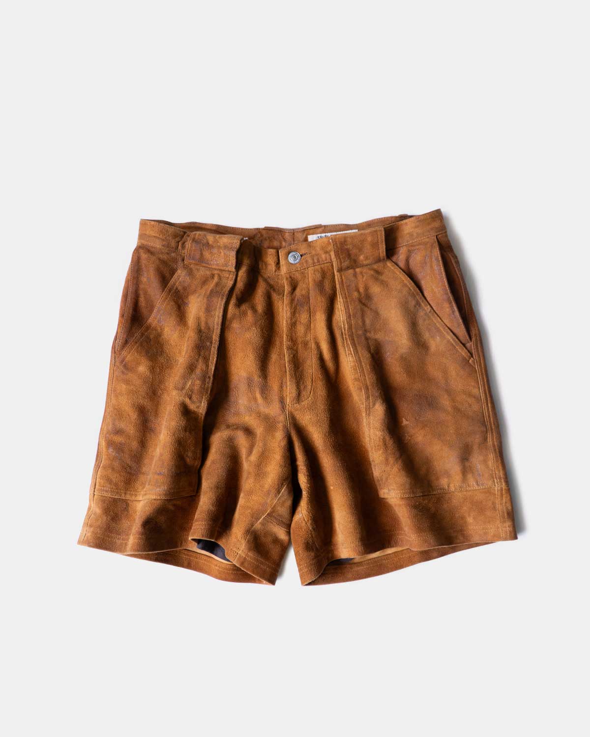 W POCKET SUEDE LEATHER SHORT PANTS