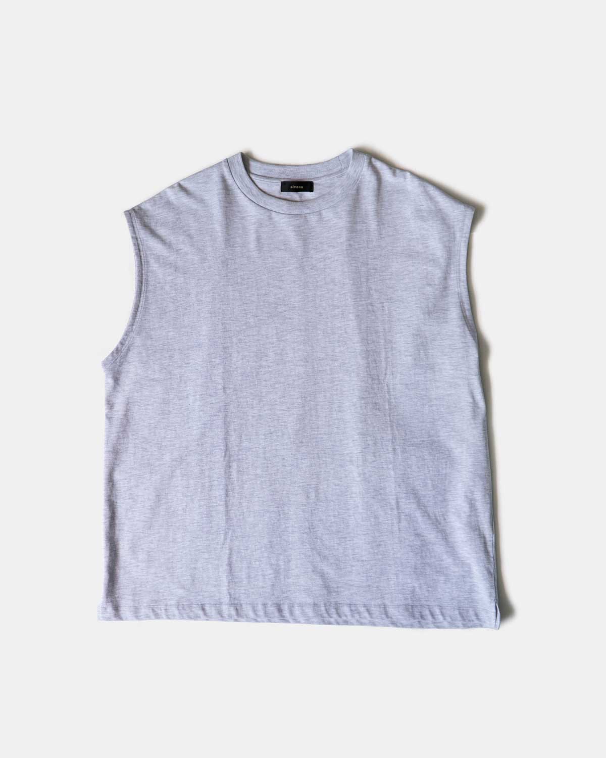fade "no sleeve vest tee" top grey