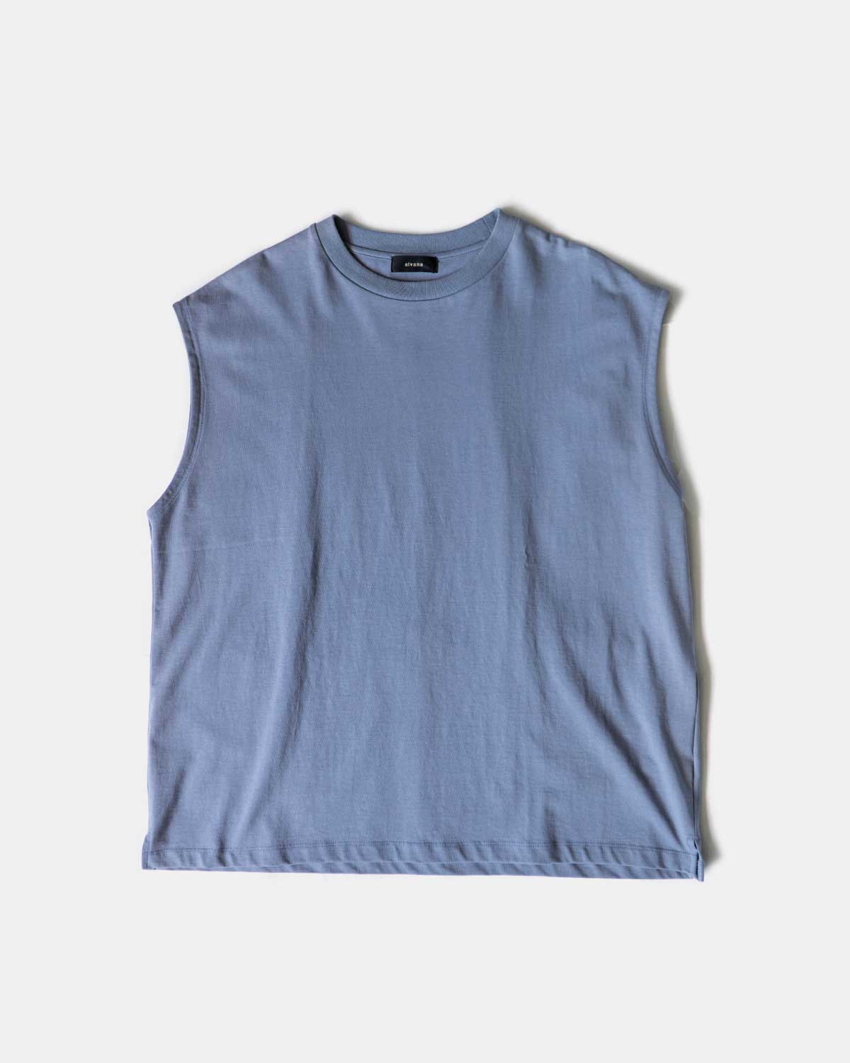 fade "no sleeve vest tee" ash blue