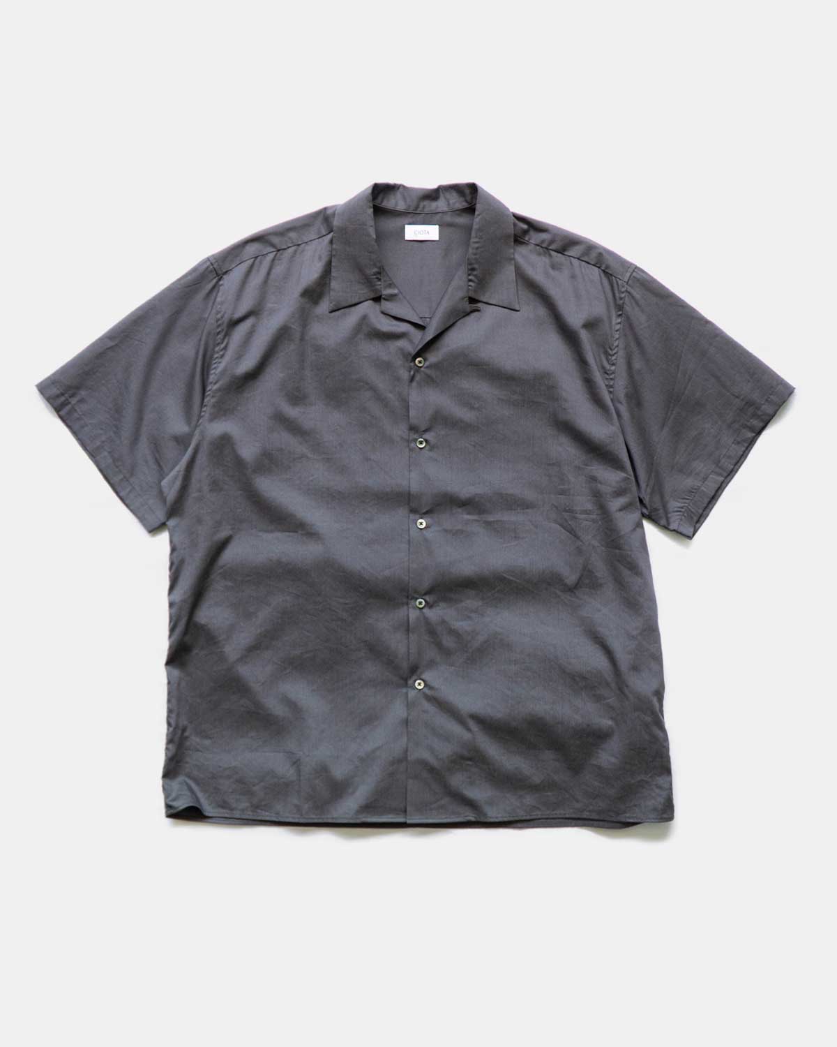 Open Collar Short Sleeve Shirt (Cotton Rayon) C.GREY