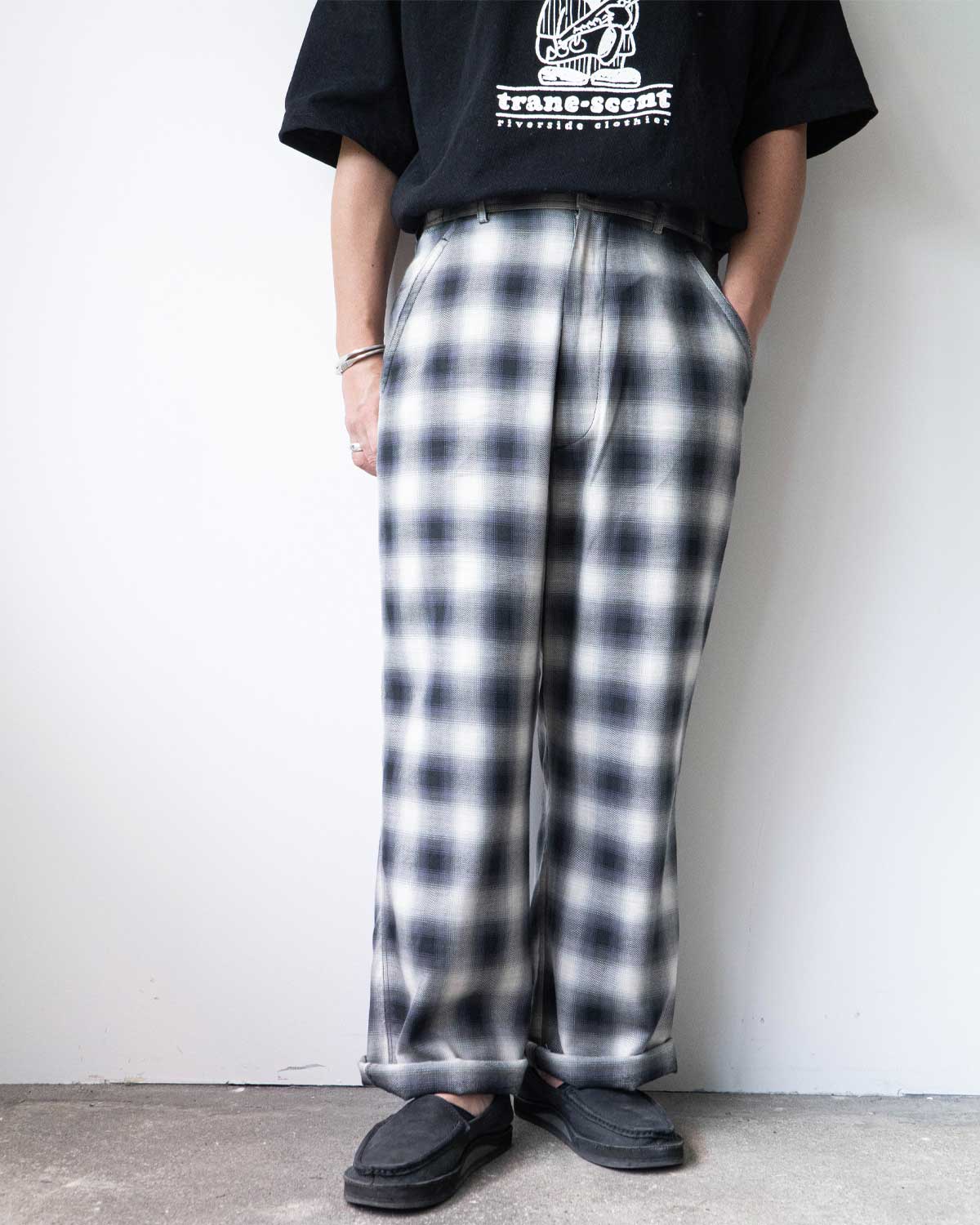 OMBRE CHECK EASY TROUSERS ‐Cotton / Yak‐