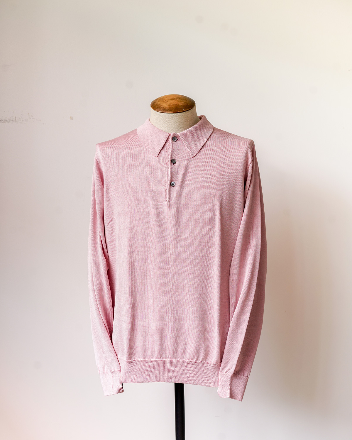 SILK KNIT POLO - "PINK"