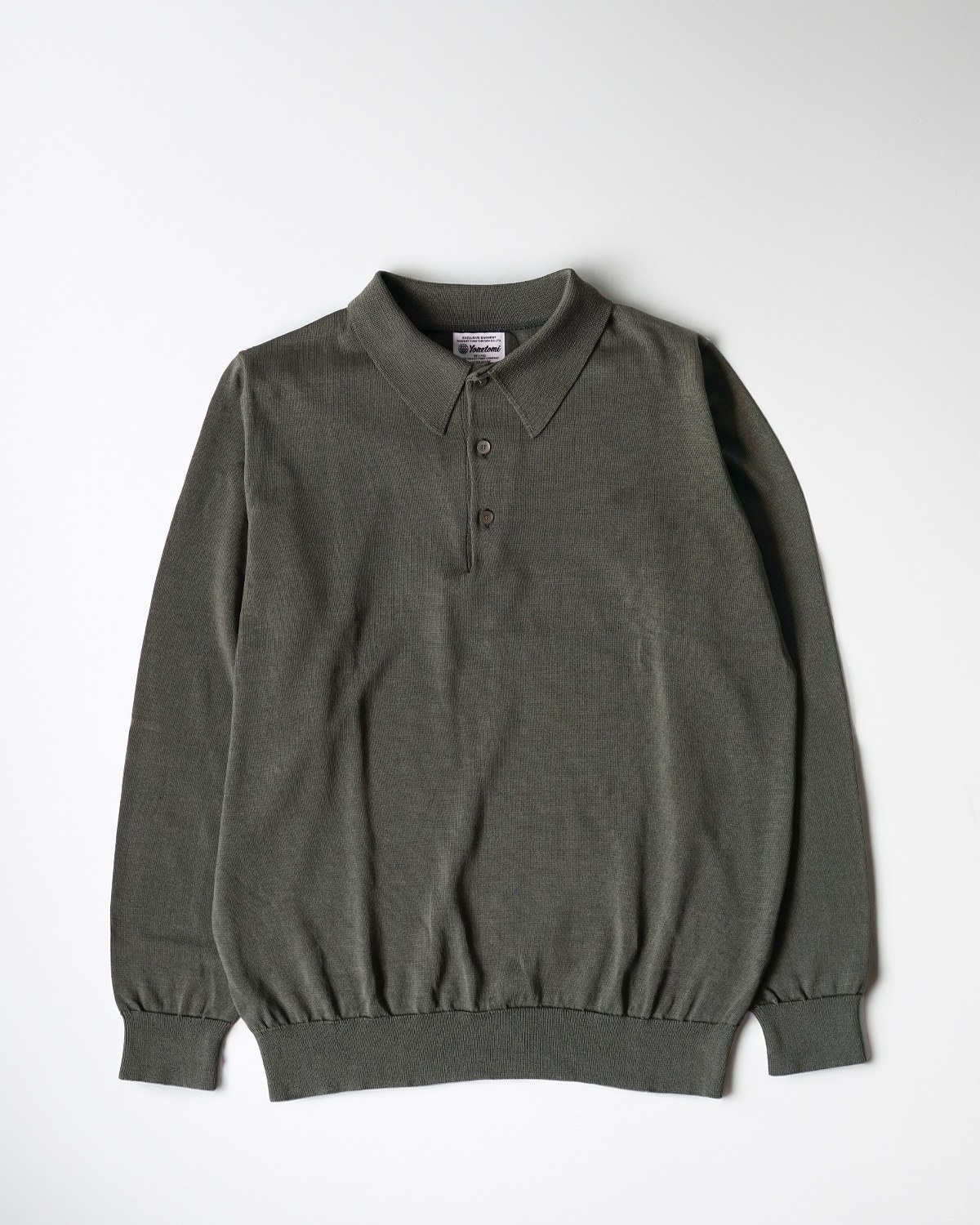 SILK KNIT POLO - "D. GREEN"