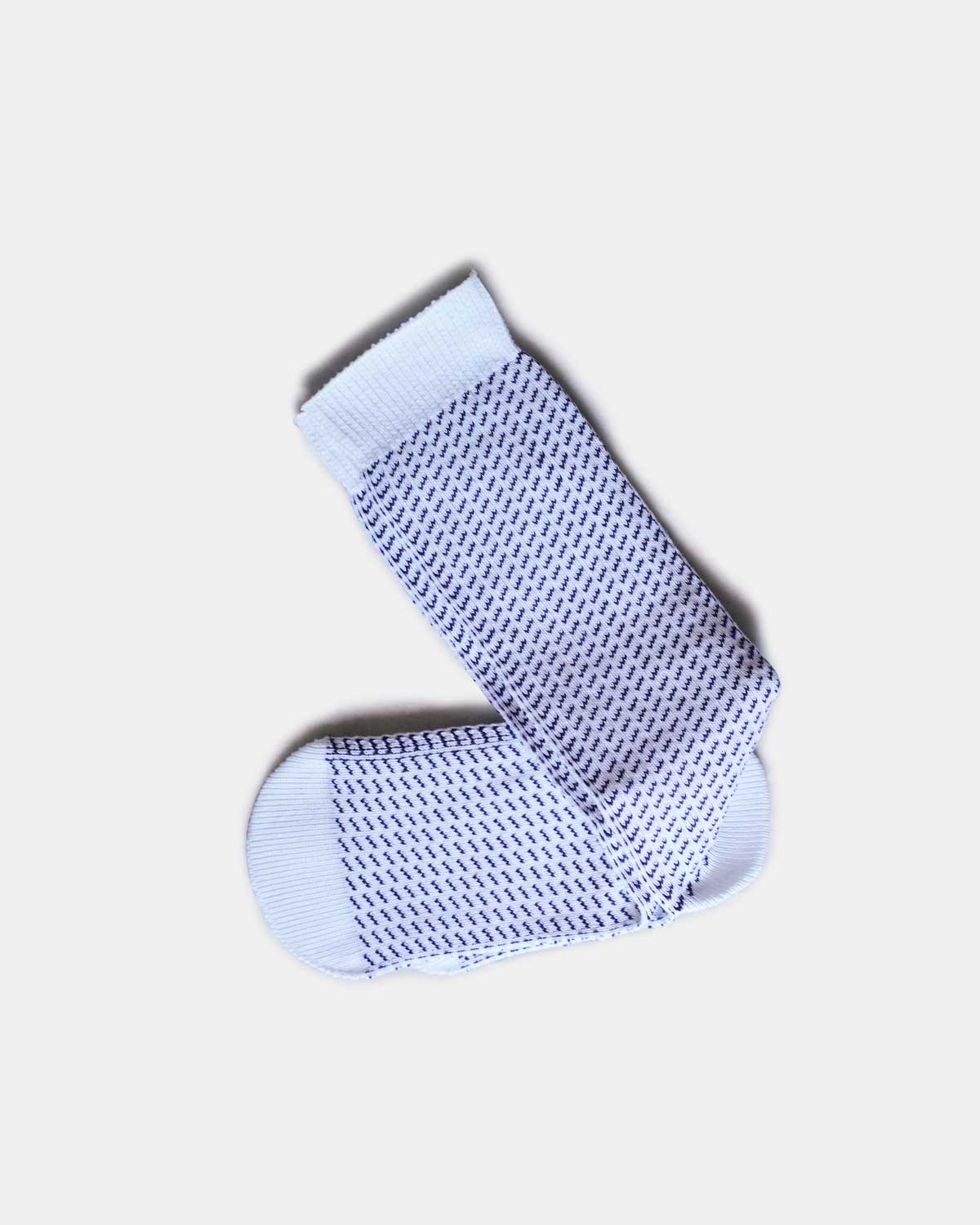 BIRDSEYE LONG SOX - WHITE