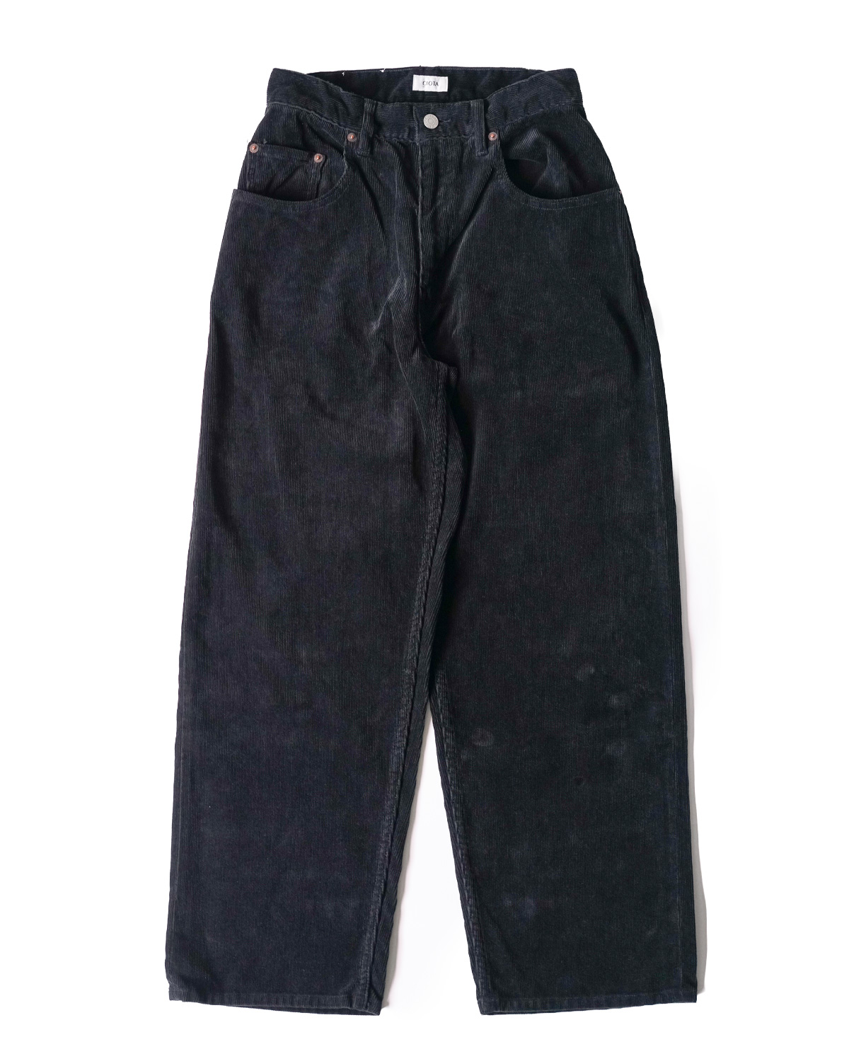 Fine-Wale Corduroy Baggy 5 Pocket Pants [black]
