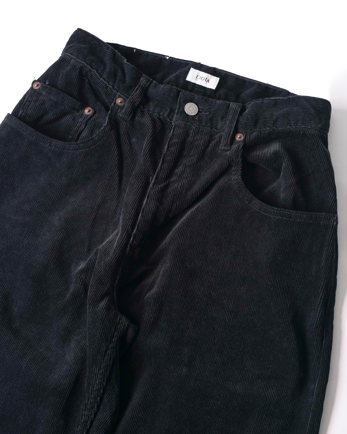 BLACK(シンプルな5ポケットパンツ)