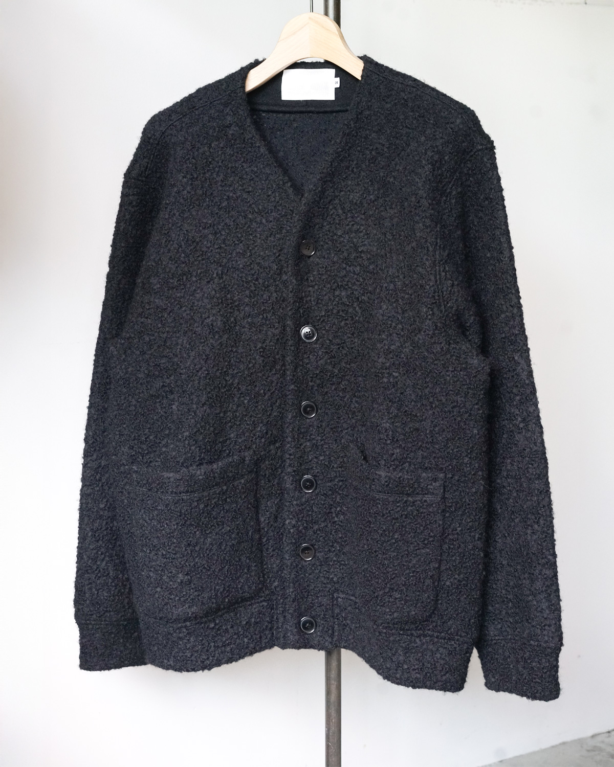 [K.ITO] Wool Loop no collar Jacket - Black