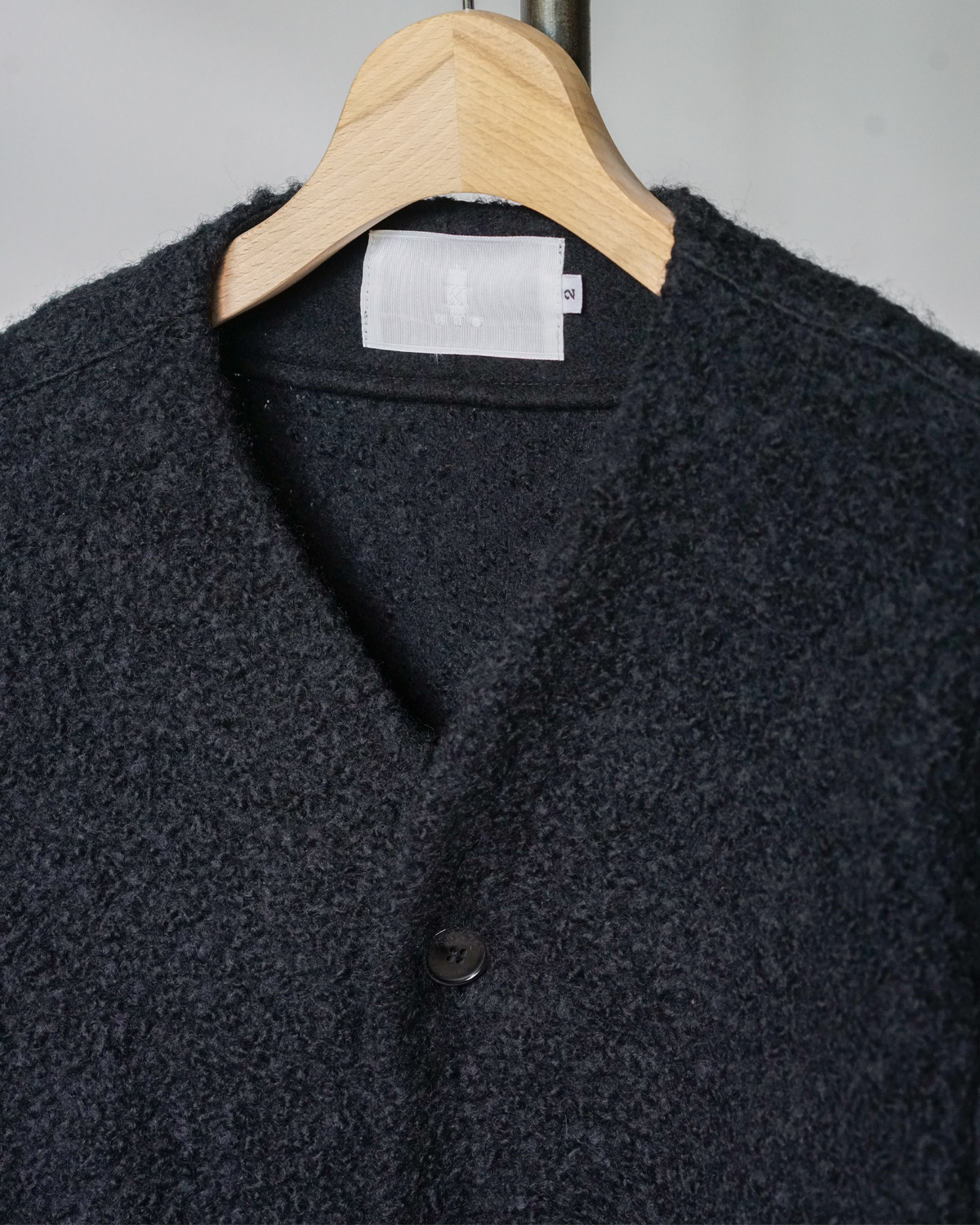 [K.ITO] Wool Loop no collar Jacket - Black
