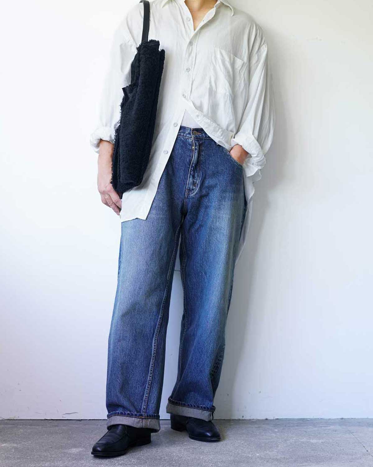 New Baggy 5 Pocket Pants [Medium Dark Blue(Damage)]