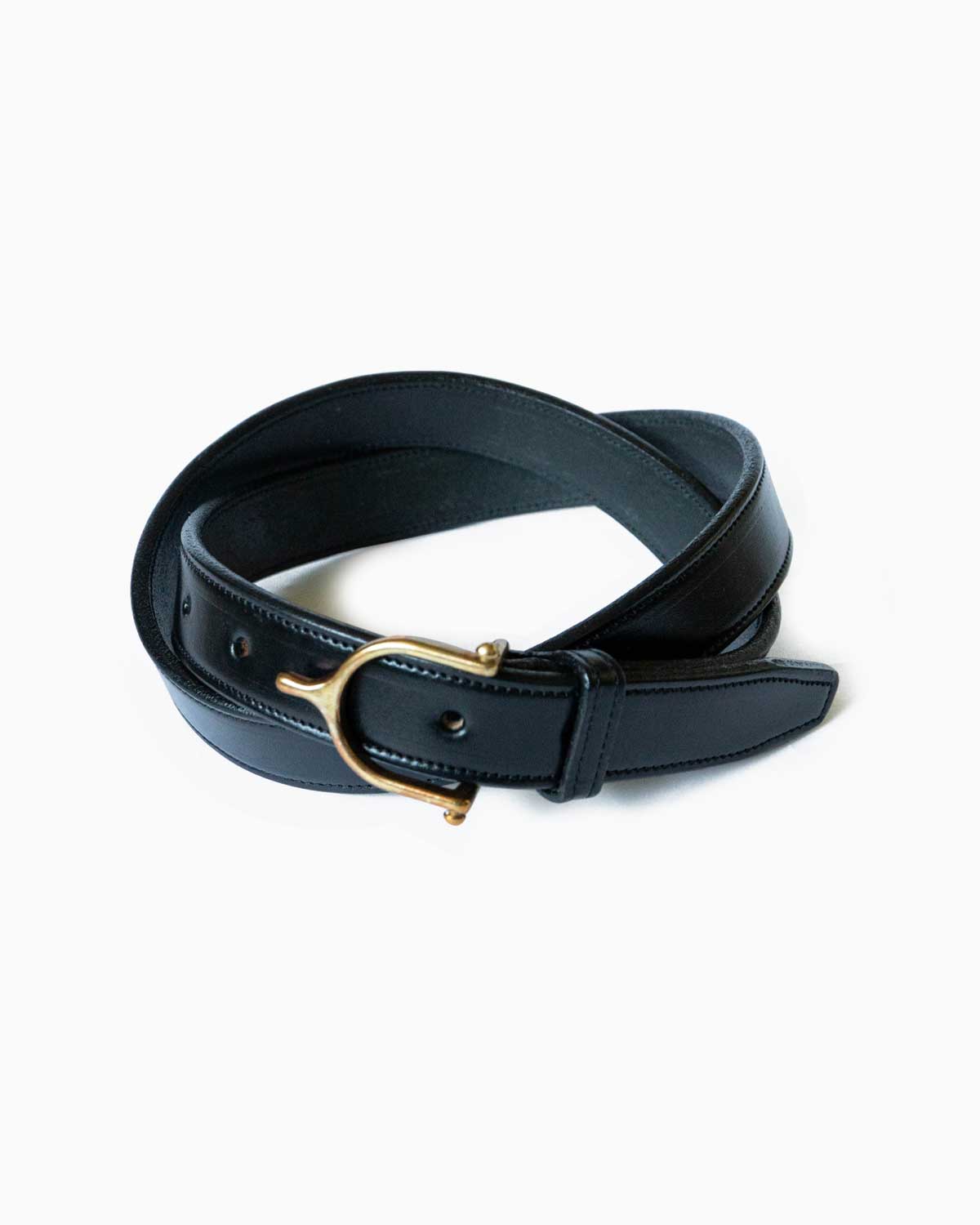 spur buckle belt -black-