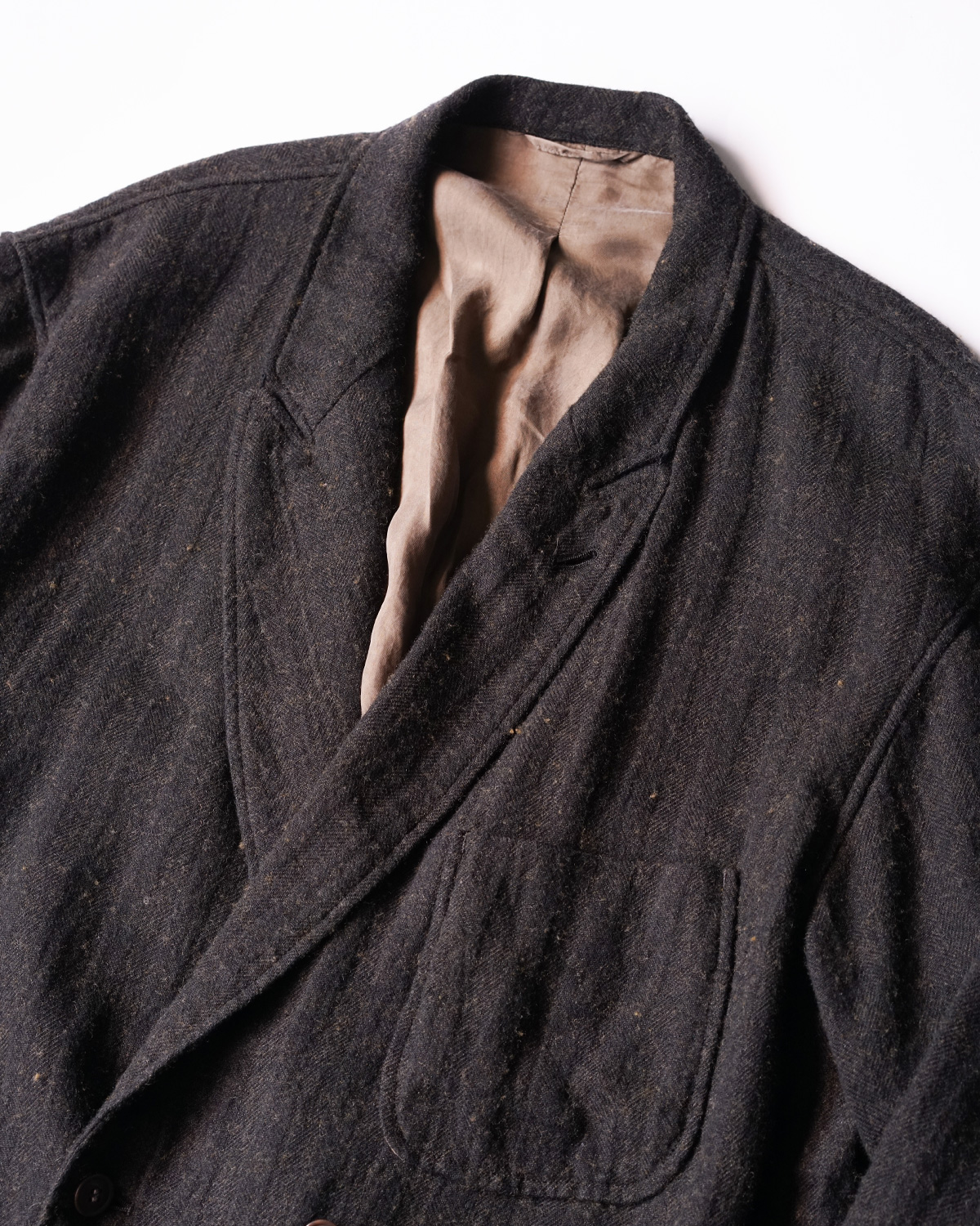 Double Breasted Work Jacket - Mix Black