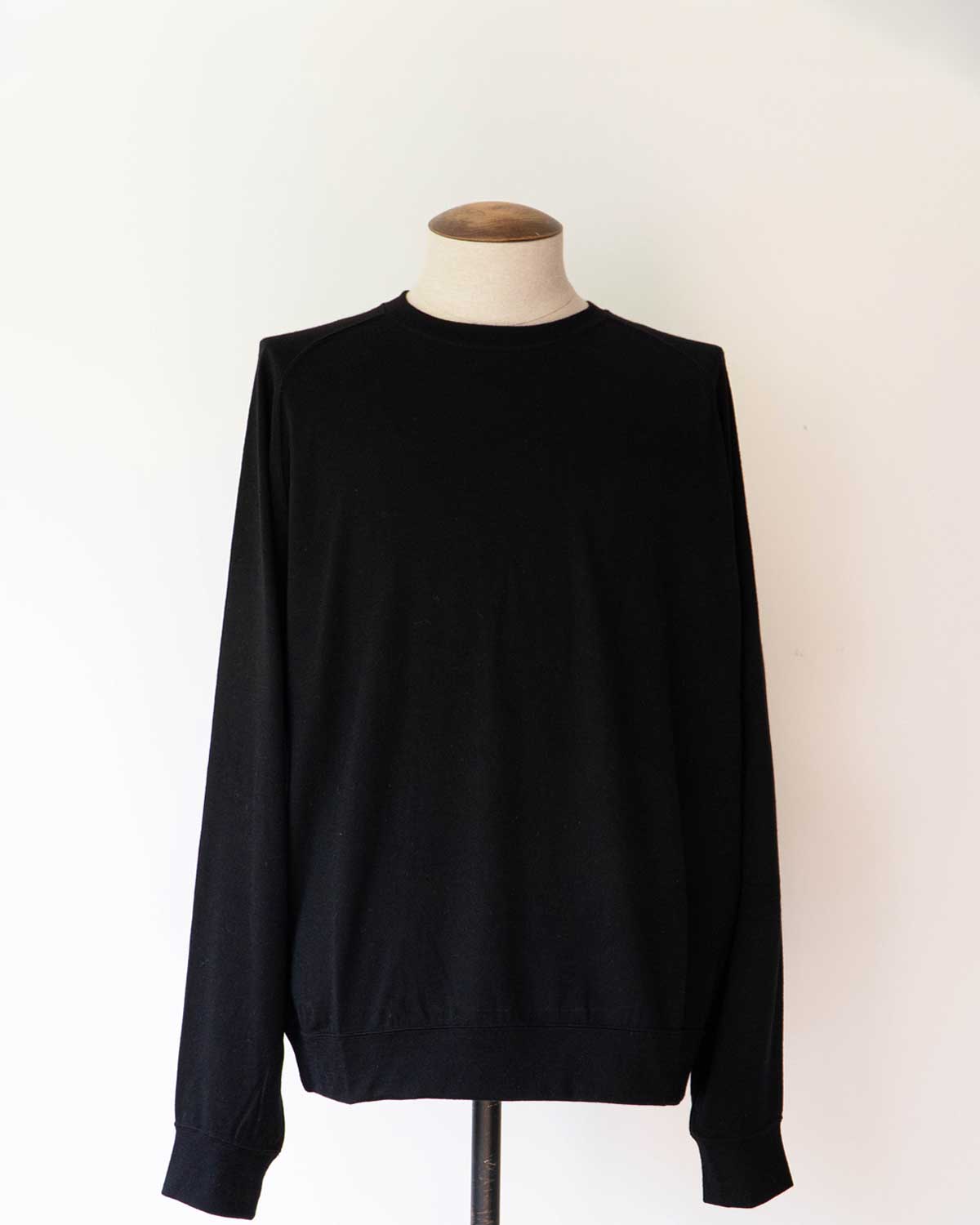 MERINO WOOL L/S SWEAT TEE SHIRTS "black"