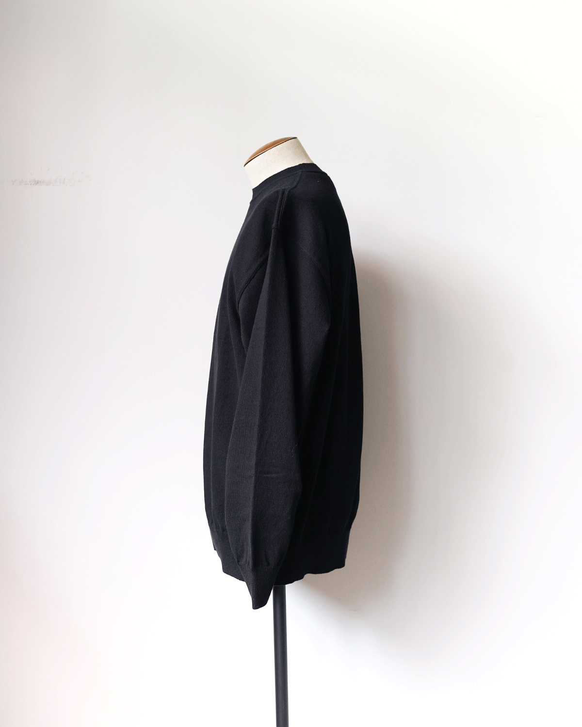 WAVE COTTON KNIT PULLOVER - black [Yonetomi]