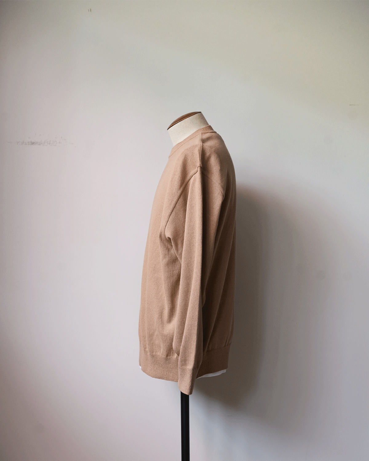 WAVE COTTON KNIT PULLOVER - l.brown [Yonetomi]