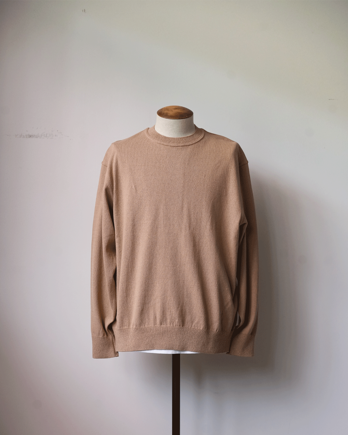 WAVE COTTON KNIT PULLOVER - l.brown [Yonetomi]