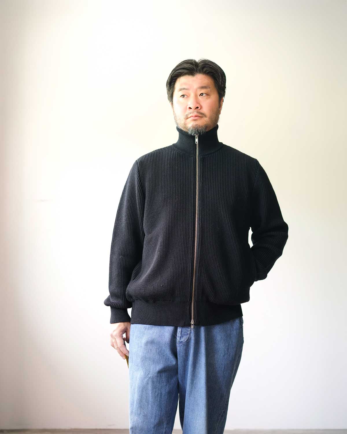 EX FINE WOOL RIB KNIT BLOUSON [Yonetomi]