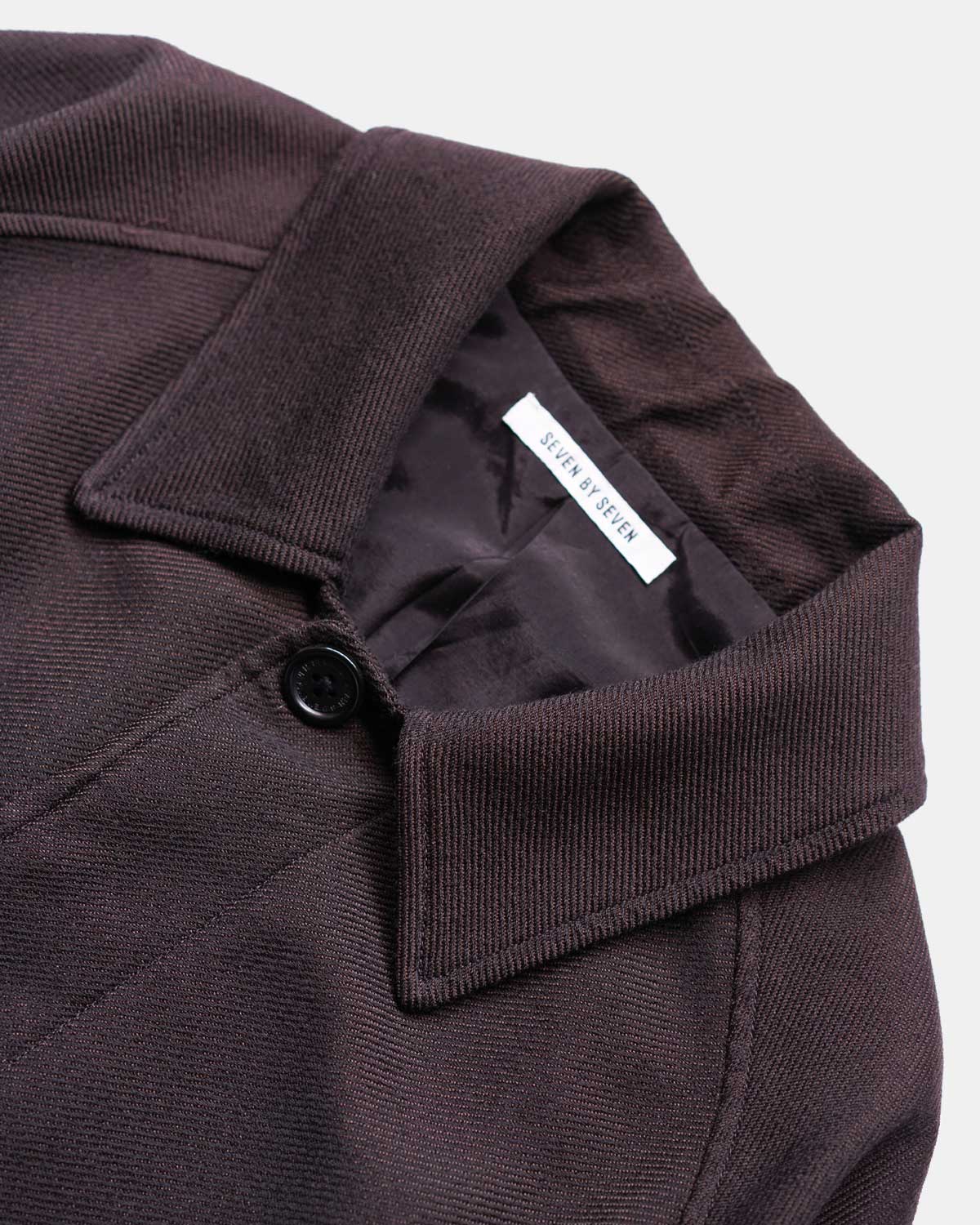 BAL COLLAR COAT ‐Silk Wool loose twill‐ [D. Brown]