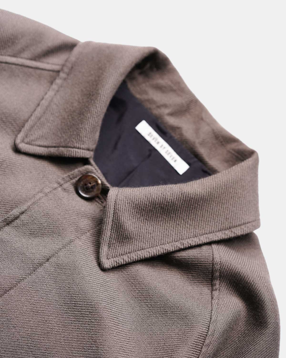 BAL COLLAR COAT ‐Silk Wool loose twill‐ [Olive Drab]