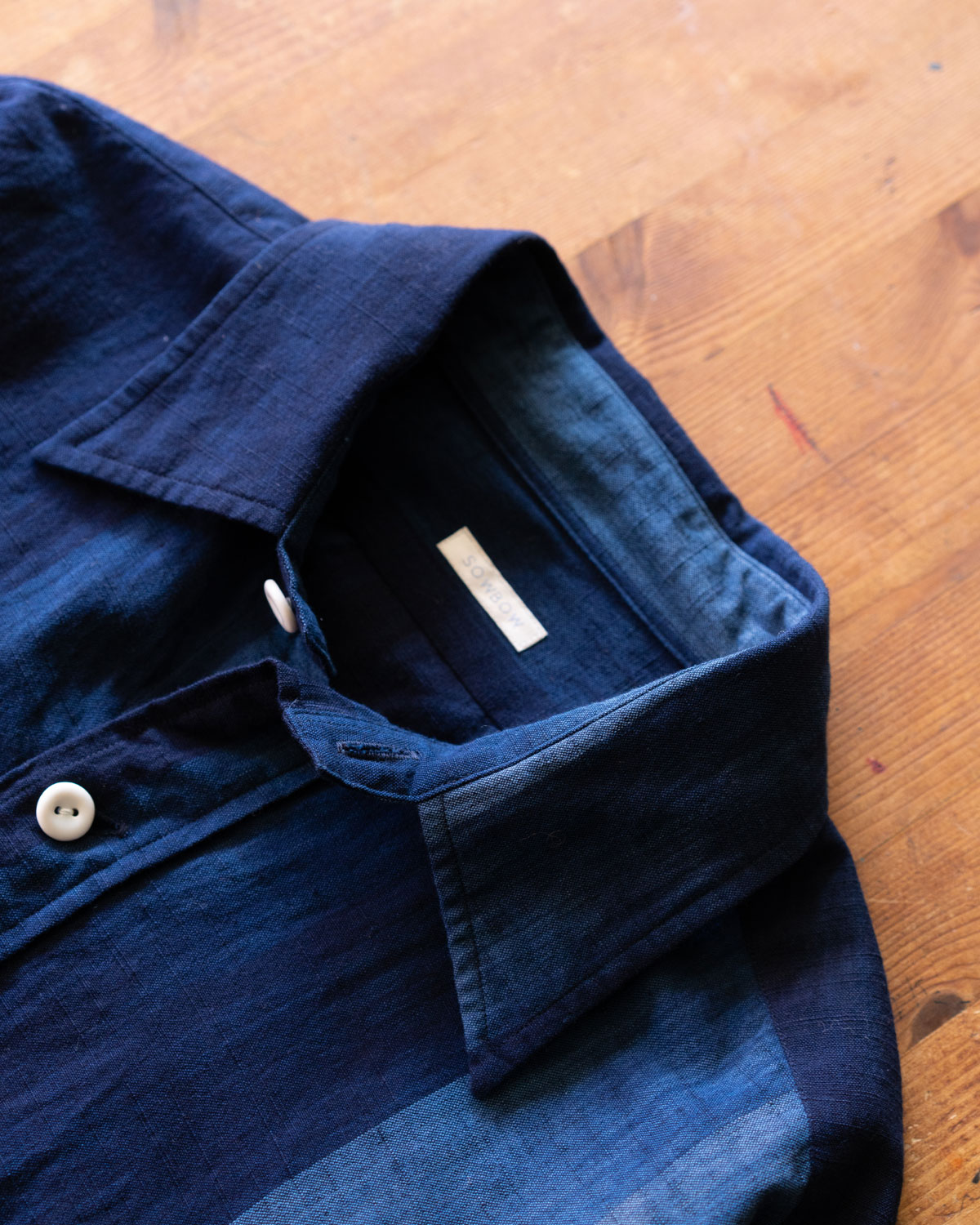 SOWBOW SHIRT -G "KURUME-KASURI" True INDIGO Stripe